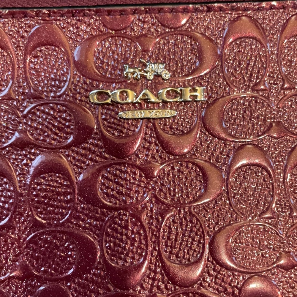 Authentic Coach Wristlet/Wallet red wine color